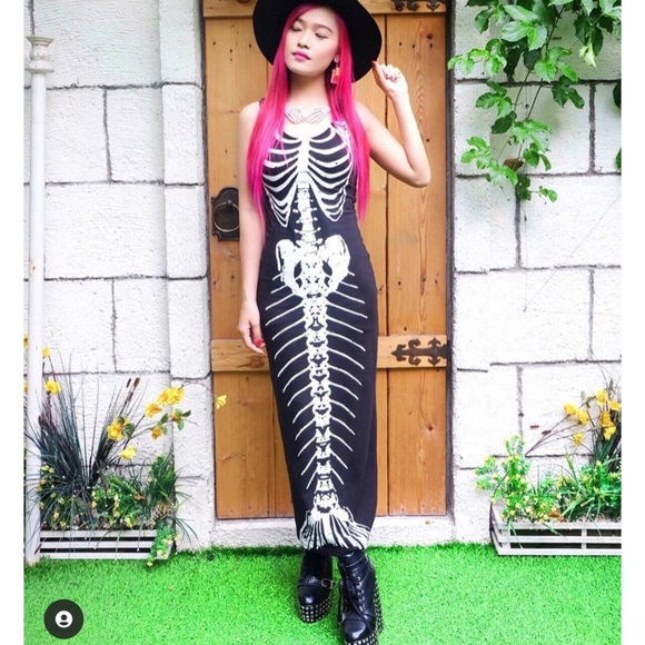 ONE SMALL LEFT! [NEW] Iron Fist Bone Deep Bodycon Dress - Picture 8 of 16